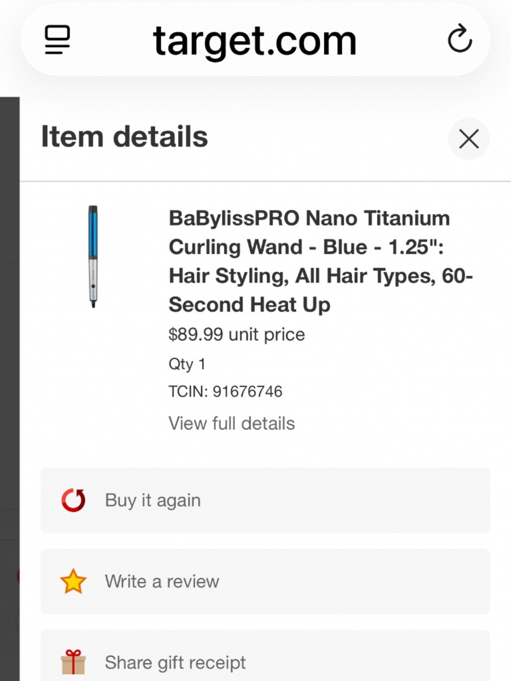 BaBylissPRO Nano Titanium Curling Wand Blue - Picture 2 of 9